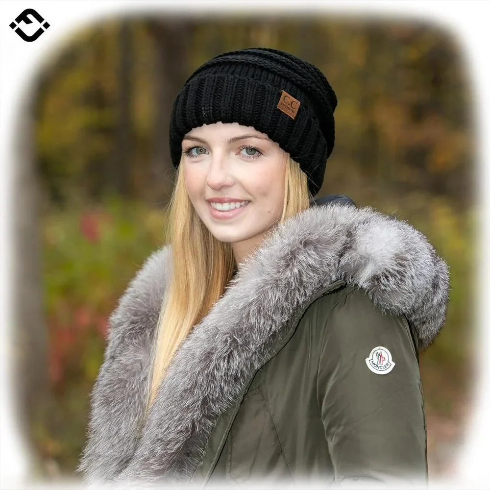 Trendy Warm Chunky Cable Knit Slouchy Beanie - Picture 2 of 9